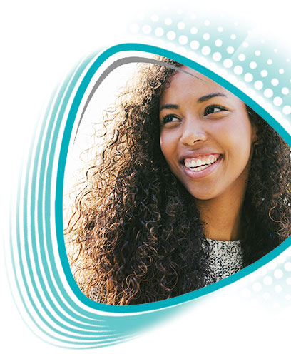 Woman Curly Hair Smiling Callout Woman Curly Hair Smiling Callout